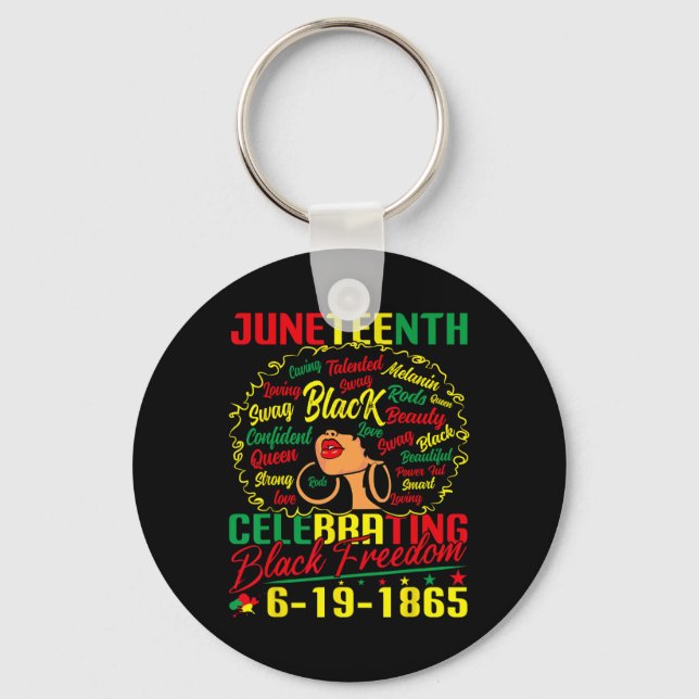 Juneteenth Celebrating Black Freedom 1865  Key Ring (Front)