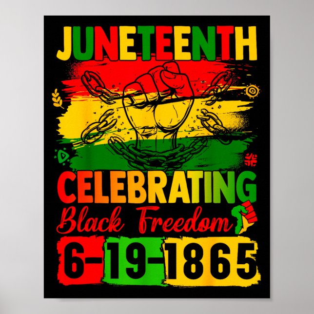 Juneteenth celebrating black freedom 1865 men poster (Front)