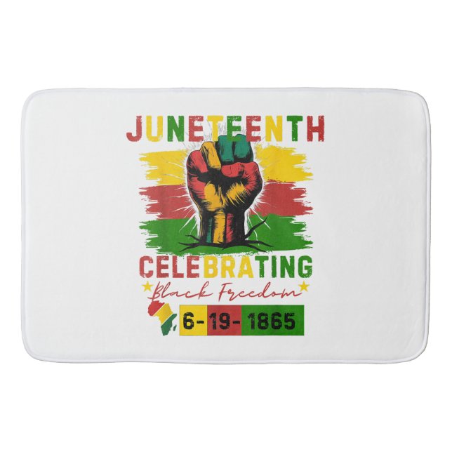 Juneteenth Celebrating Black Freedom Black History Bath Mat (Front)