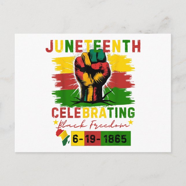 Juneteenth Celebrating Black Freedom Black History Postcard (Front)