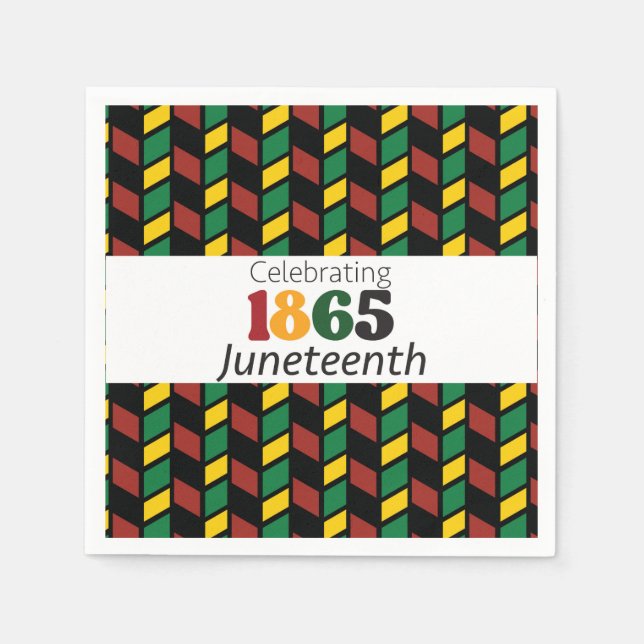 Juneteenth Celebrating Since 1865 Black History  Napkin (Front)