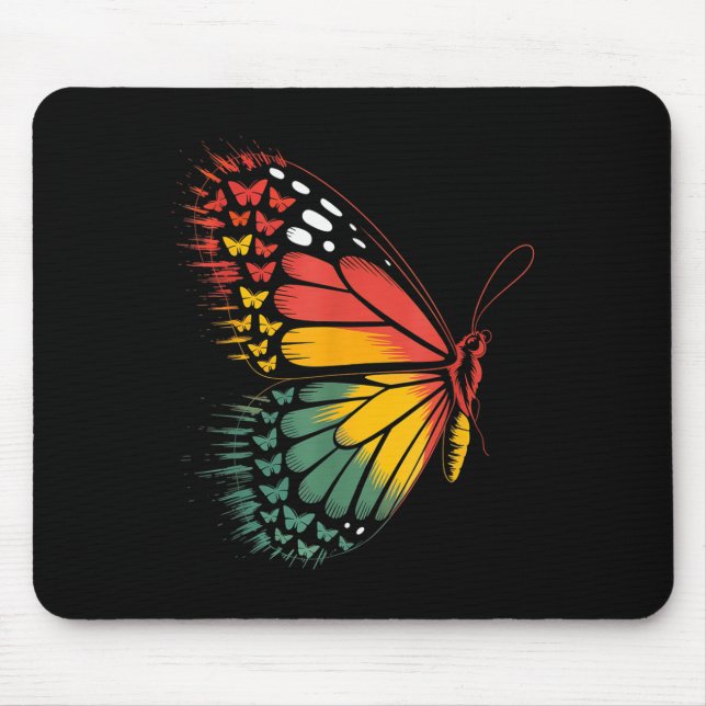 Juneteenth Celebration Butterfly Red Yellow Green  Mouse Mat (Front)