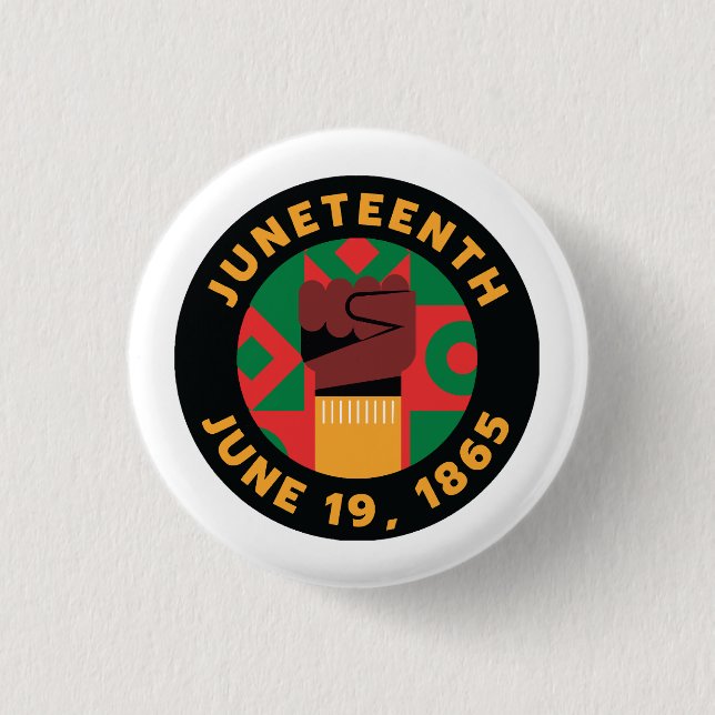 Juneteenth Celebration  Commemorating Freedom and  3 Cm Round Badge (Front)