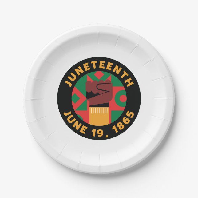 Juneteenth Celebration  Commemorating Freedom and  Paper Plate (Front)