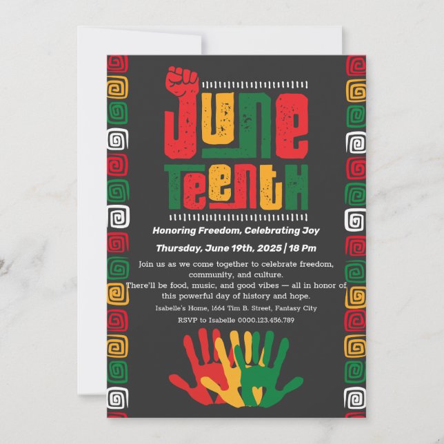 Juneteenth Celebration Invitation – Freedom & Joy (Front)