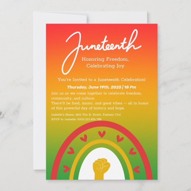 Juneteenth Celebration Invitation – Freedom & Joy (Front)