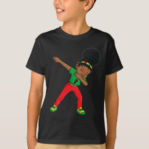 Juneteenth Dabbing Black Princess Cute Brown Skin  T-Shirt