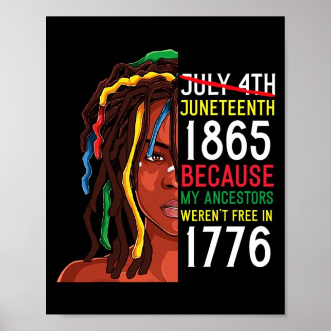 juneteenth day ancestors 1776 july 4th black poster (Front)