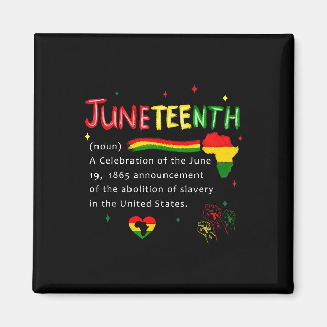 Juneteenth Definition Black African American Men W Magnet (Front)