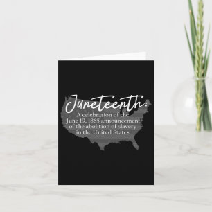 Juneteenth Definition Usa Map American Flag Black Card