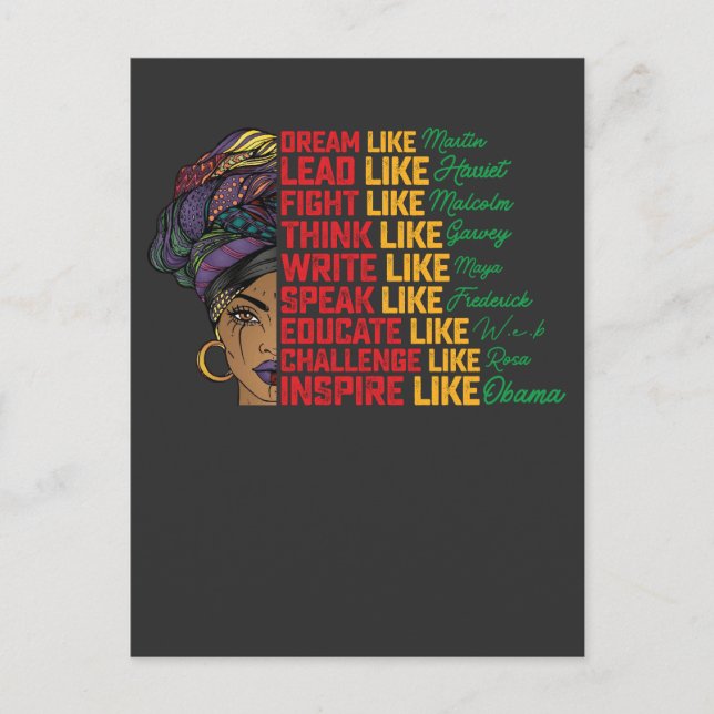 Juneteenth Dream Lead Fight Like Black Freedom Invitation Postcard (Front)