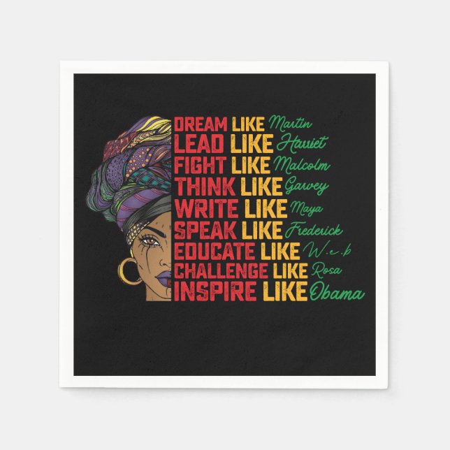 Juneteenth Dream Lead Fight Like Black Freedom Napkin (Front)