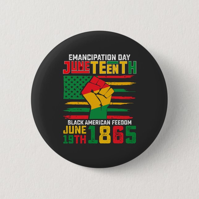 Juneteenth Emancipation Day Black American Freedom 6 Cm Round Badge (Front)