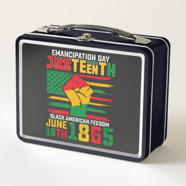 Juneteenth Emancipation Day Black American Freedom Metal Lunch Box (Front)