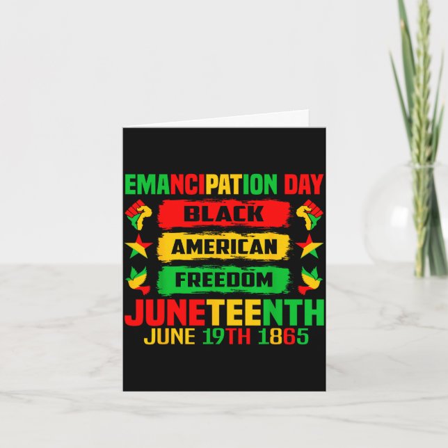 Juneteenth emancipation day black june 19th 1865 card (Front)