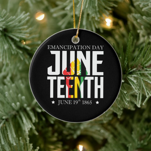 Juneteenth | Emancipation Day | Red Black Green Ceramic Tree Decoration (Tree)