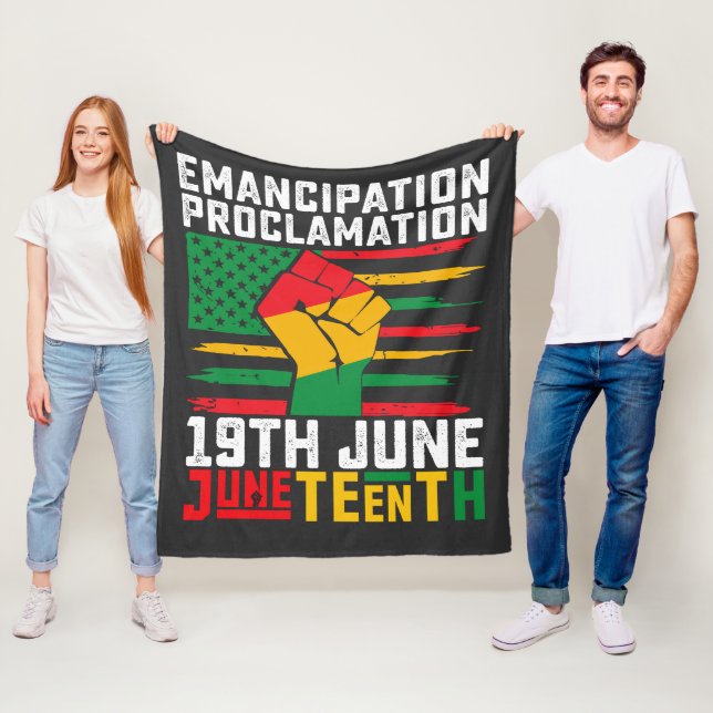 Juneteenth Emancipation Proclamation Black Freedom Fleece Blanket (In Situ)