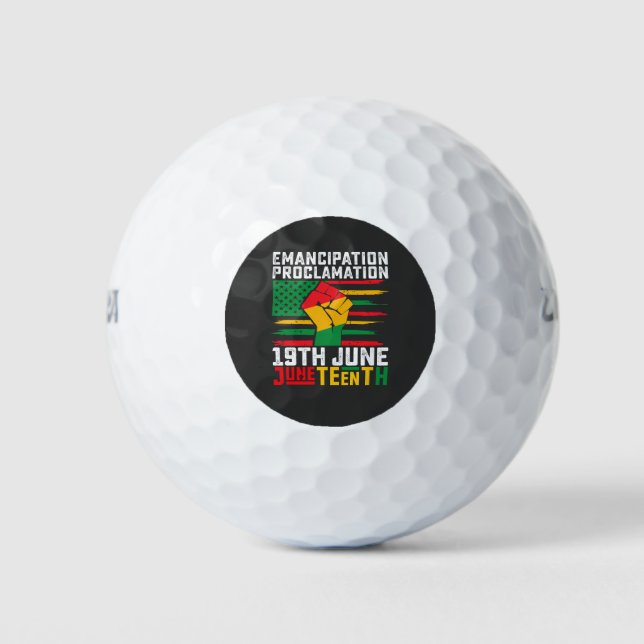 Juneteenth Emancipation Proclamation Black Freedom Golf Balls (Front)