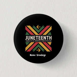 Juneteenth Equality Is Greater Than Division Afro 3 Cm Round Badge