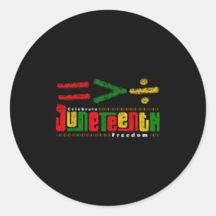 Juneteenth Equality Is Greater Than Division Afro Classic Round Sticker
