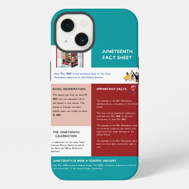 Juneteenth Fact Sheet iPhone Case (Back)
