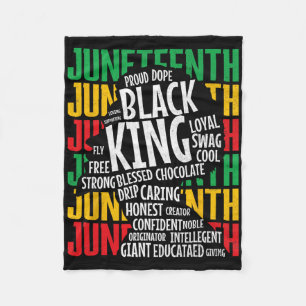 Juneteenth Fathers Day Proud Black King Afro Afric Fleece Blanket