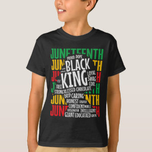 Juneteenth Fathers Day Proud Black King Afro Afric T-Shirt