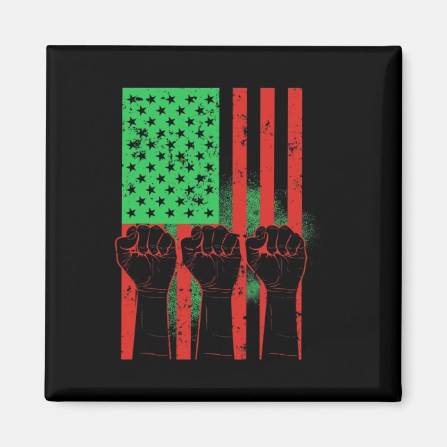 Juneteenth Fists Black African American Flag Pride Magnet (Front)