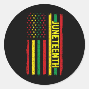 Juneteenth Flag African American Afro Black Pride Classic Round Sticker