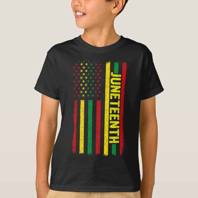 Juneteenth Flag African American Afro Black Pride  T-Shirt (Front)