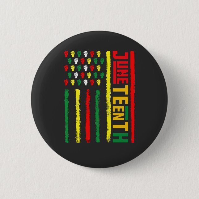 Juneteenth Flag Celebrating Black Freedom 1865 6 Cm Round Badge (Front)