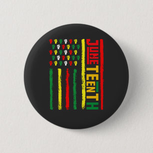Juneteenth Flag Celebrating Black Freedom 1865 6 Cm Round Badge
