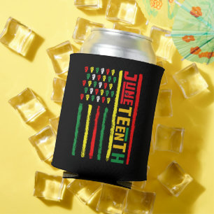 Juneteenth Flag Celebrating Black Freedom 1865 Can Cooler