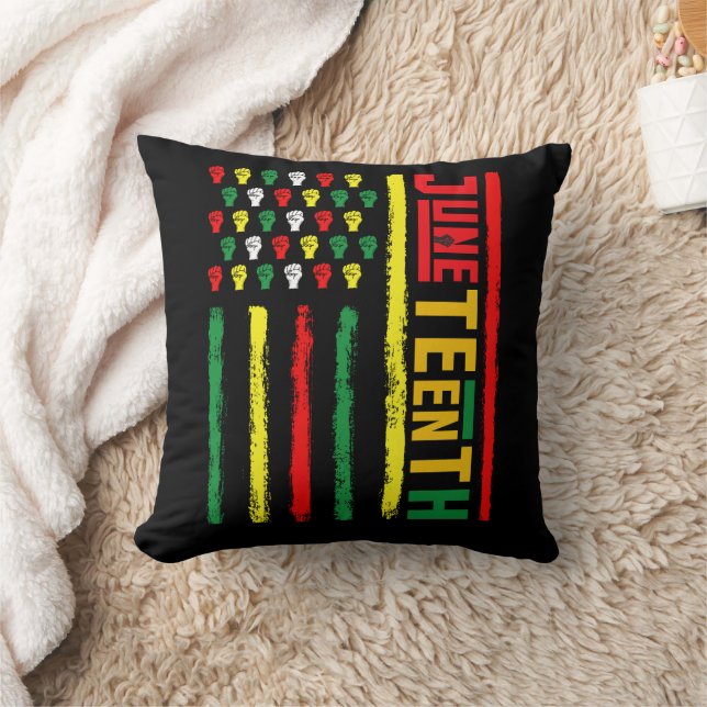 Juneteenth Flag Celebrating Black Freedom 1865 Cushion (Blanket)