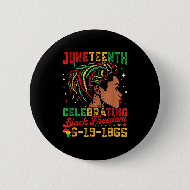 Juneteenth Flag Celebrating Black Freedom Juneteen 6 Cm Round Badge (Front)