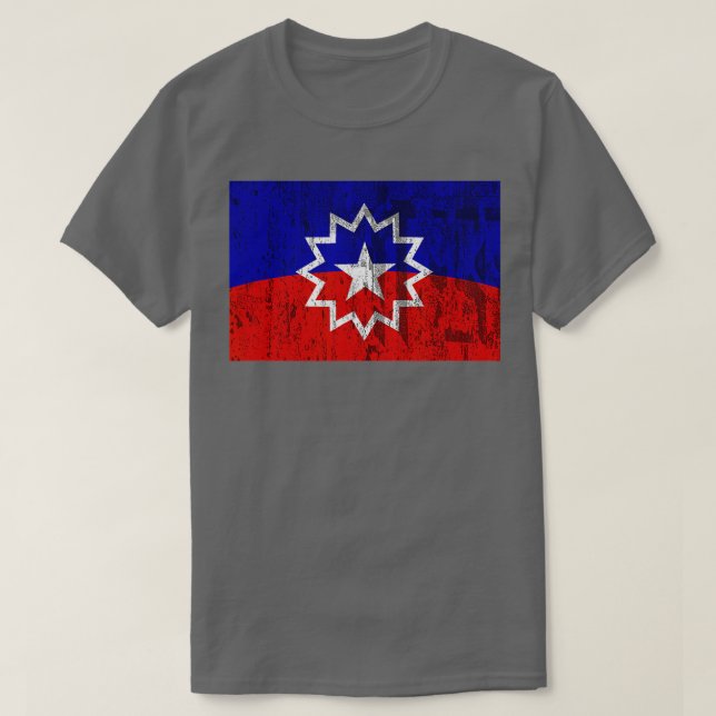 Juneteenth Flag   Distressed  T-Shirt (Design Front)