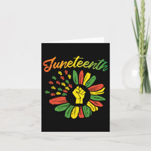 Juneteenth Flag Fist Daisy 1865 Black Pride Africa Card