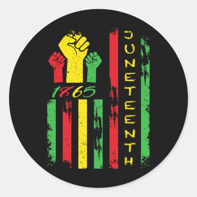 Juneteenth Flag June 19  Classic Round Sticker (Front)