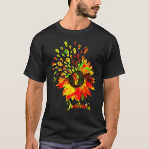 Juneteenth Flower Fist Black History Pride America T-Shirt