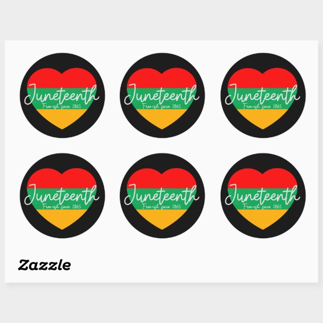 Juneteenth Free-ish since 1865 Classic Round Sticker (Sheet)
