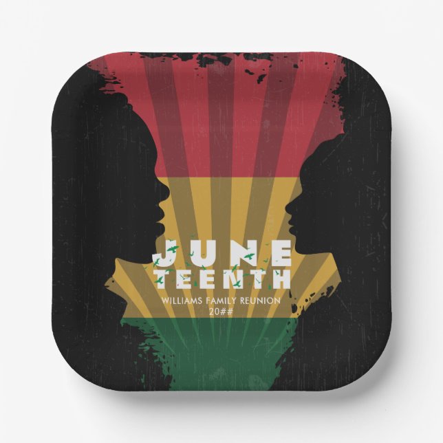 Juneteenth Freedom 1865 Black History Celebration Paper Plate (Front)