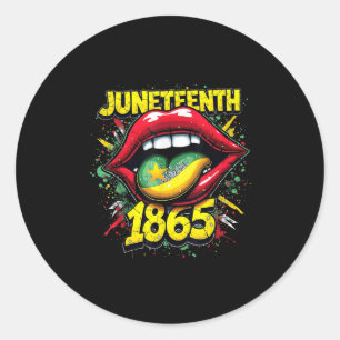 Juneteenth Freedom 1865 Celebrating Lips African Classic Round Sticker