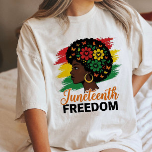 Juneteenth Freedom Black Queen Butterflies Tri-Blend Shirt