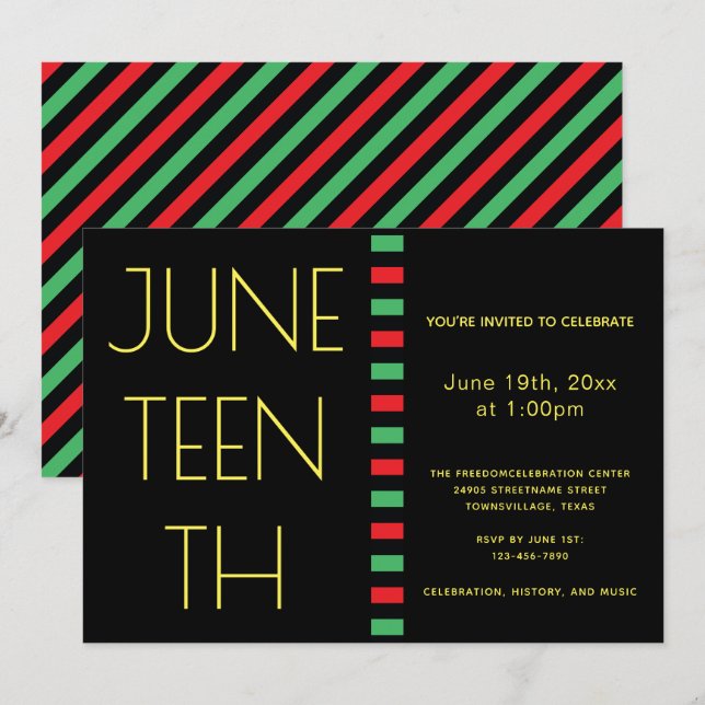 Juneteenth Freedom Celebration Invitation (Front/Back)