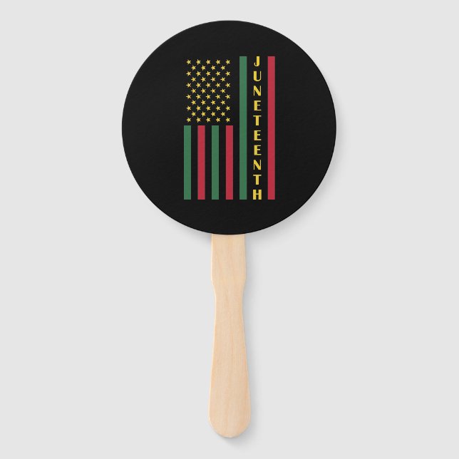 Juneteenth Freedom Celebration USA American Flag Hand Fan (Front)