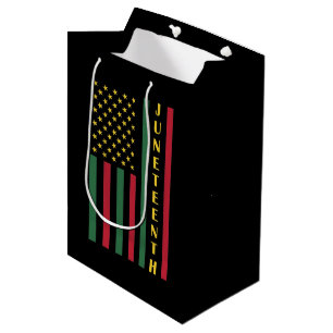 Juneteenth Freedom Celebration USA American Flag Medium Gift Bag