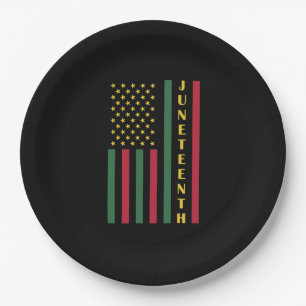 Juneteenth Freedom Celebration USA American Flag Paper Plate