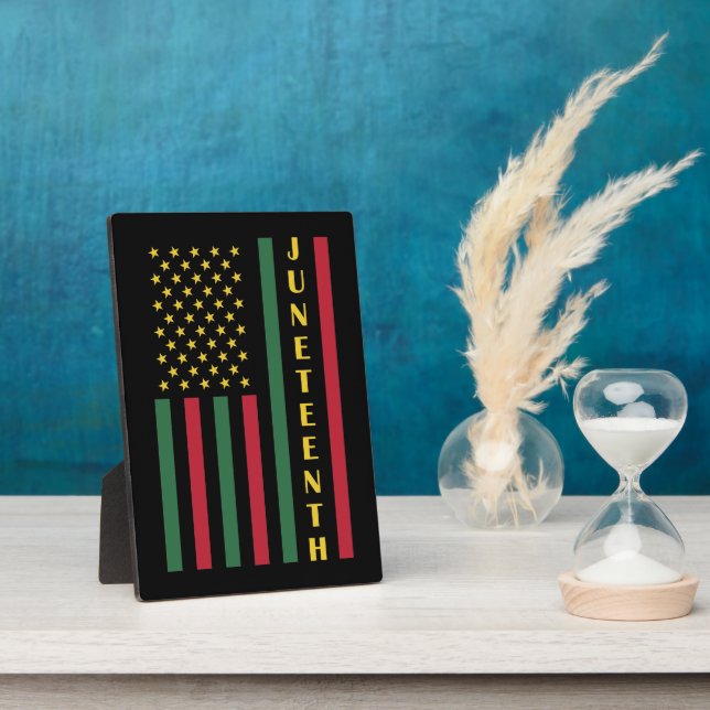 Juneteenth Freedom Celebration USA American Flag Plaque (Side)
