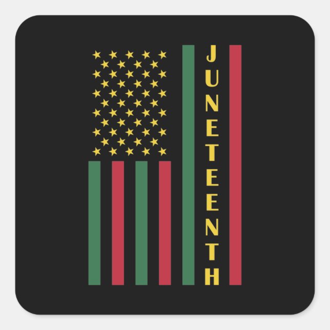 Juneteenth Freedom Celebration USA American Flag Square Sticker (Front)