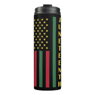 Juneteenth Freedom Celebration USA American Flag Thermal Tumbler